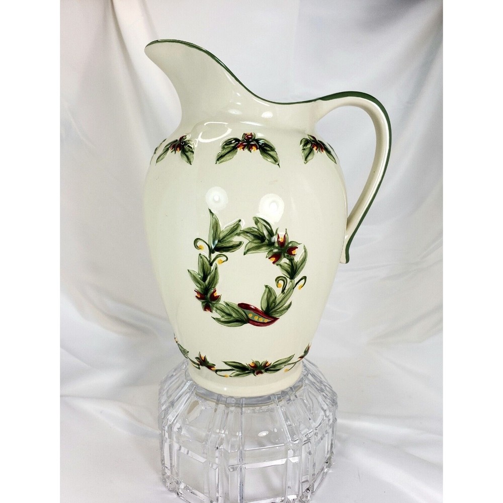 A SPECIAL PLACE Ceramic Pitcher 2002 Vtg 2 Quarts  Holiday Micro Dshwshr Freezr